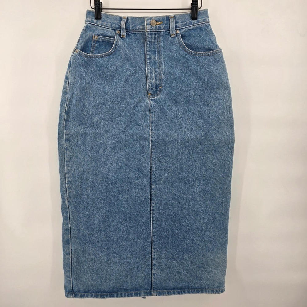 Cactus Jeans size 10‎ Denim Maxi Skirt Blue Wash Western Cowgirl Boho